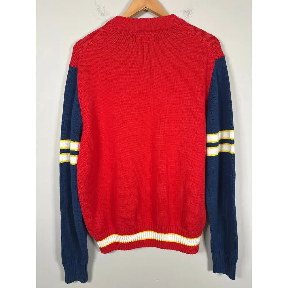 Hustle Gang Sweater Mens Size Large Varsity Embroidered Crewneck